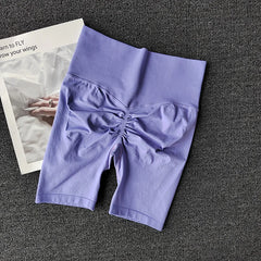 Summer Seamless Yoga Shorts High Waist Workout Shorts Women Sexy Booty Tummy Control Gym Leggings Breathable Running Shorts