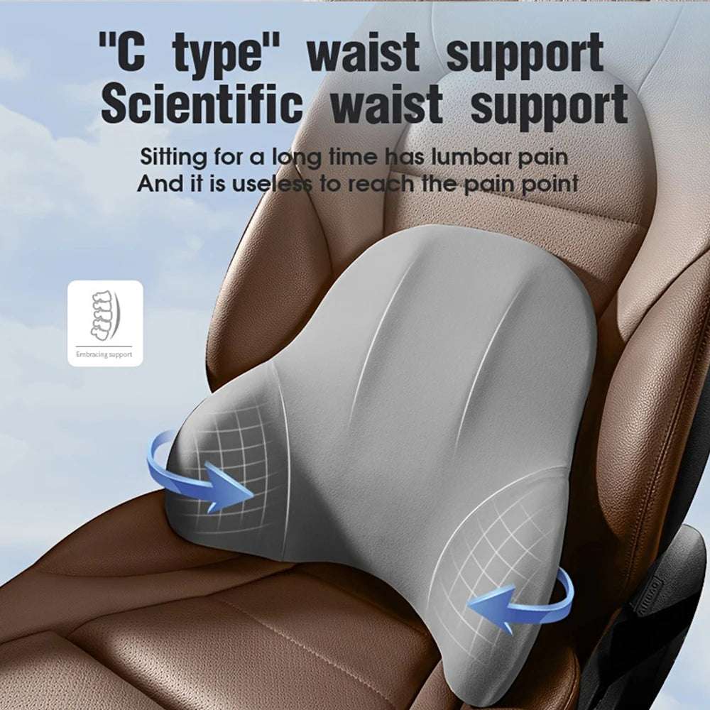 Car Neck Pillow Memory Foam Protective Lumbar Back Support Breathable Car Headrest Cushion Relieve Stress Car Seat Pillow