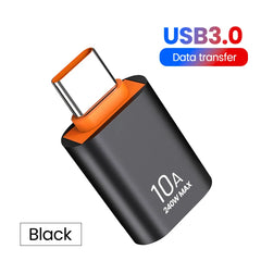محول 10A OTG USB 3.0 إلى النوع C من USB أنثى إلى النوع C ذكر محول شحن سريع OTG USB C لأجهزة الكمبيوتر المحمولة Xiaomi Samsung