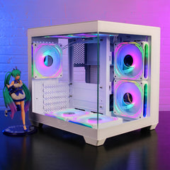 حافظة كمبيوتر Aigo 275P بغرفة مطلة على البحر وكمبيوتر ألعاب مكتبي M-ATX ولوحة أم ITX وخزانة ألعاب كمبيوتر من الزجاج المقسّى على الوجهين