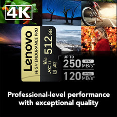 بطاقة ذاكرة Micro SD أصلية من لينوفو بسعة 2 تيرابايت و1 تيرابايت و512 جيجابايت وبطاقة ذاكرة عالية السرعة بسعة 256 جيجابايت و128 جيجابايت وبطاقة TF لمعدات الطائرات بدون طيار والصوت وأجهزة الكمبيوتر الشخصية