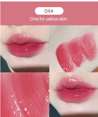 أحمر شفاه حريري لامع من Gege Bear Pump Lips Moisture Water Bomb مريح للغاية لامع غير لاصق في كوب مرطب للشفاه
