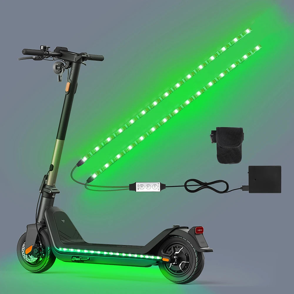 أضواء شريطية LED RGB للدراجات البخارية والدراجات وأضواء تحذيرية للسلامة، وأضواء تعمل بالبطارية للركوب الليلي والسباقات الخارجية