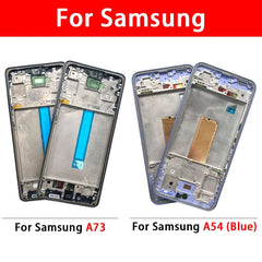 NEW For Samsung A33 A52 A52S A72 A52 5G A54 A73 Front Housing LCD Frame Bezel Plate Replacement Repair Part With Side Button