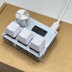 O3C SayoDevice OSU O3C مفاتيح هول ذات الزناد السريع ومفاتيح مغناطيسية وردية اللون ولوحة مفاتيح بمقبض وشاشة ونسخ ولصق وقص