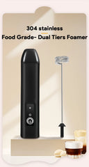 MINI Coffee Frother USB Rechargeable 3 Speeds Foam Maker Coffee Milk Mixer Electric Handle Blender Egg Beater Hot Cooking Tools
