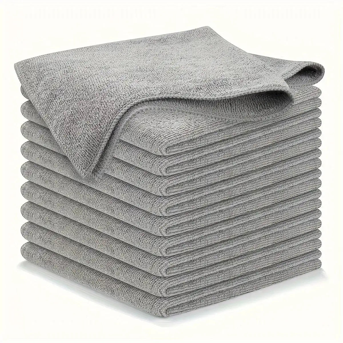 5/10/20pcs Kitchen Towel, Ultra-fine Fiber Light Gray Cleaning Cloth Set, Absorbent, Soft And Stain-removing Cloth - Mumzar