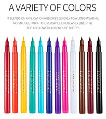 12 color rainbow DIY colored eyeliner is not easy to smudge matte eyeliner pen