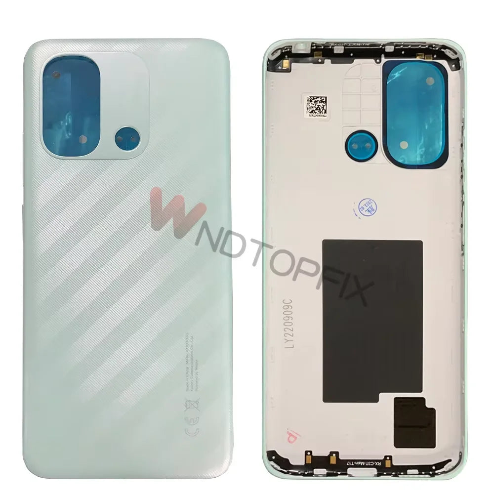غطاء خلفي جديد لهاتف Xiaomi Redmi 12C، غطاء وغطاء وغطاء خلفي، وغطاء خلفي، وأجزاء بديلة لهاتف Redmi12C، وغطاء وغطاء خلفي للبطارية