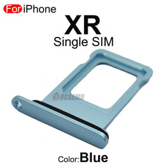قطعة واحدة من حامل بطاقة SIM لهاتف Apple iPhone XR، حامل درج من الألومنيوم بفتحة واحدة مزدوجة، قطع غيار بديلة