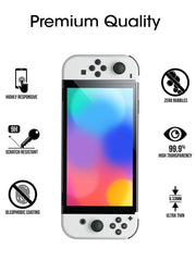 DATA FROG 2PCS Tempered Glass Screen Protector Compatible Nintendo Switch OLED 9H HD Clear Glass Film for Nintendos Switch OLED