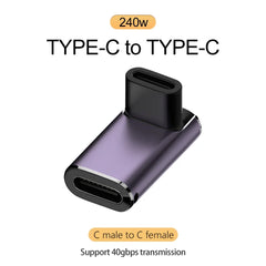 موصل شاحن USB 4.0 PD 240 واط 8K 60 هرتز لجهاز Macbook 40 جيجابت في الثانية عالي السرعة USB C OTG محول بزاوية مستقيمة على شكل حرف U ذكر إلى أنثى