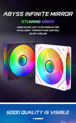 مروحة تبريد علبة PRISM IV PRO مقاس 120 مم، 5 فولت، 3 سنون ARGB، 12 فولت، 4 سنون PWM، لوحدة المعالجة المركزية والعلبة، سلسلة Infinity Mirror، 1650 دورة في الدقيقة، 65 قدم مكعب في الدقيقة