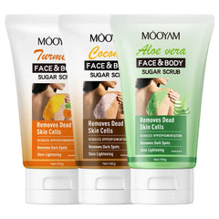 Face Body Scrub Exfoliating Aloe Vera Coconut Turmeric Oil Control Exfoliating deep cleaning moisturizing Skincare