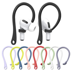 زوج واحد من خطاف الأذن المصنوع من السيليكون المضاد للضياع لسماعات Apple AirPods 1 2 3 Pro الرياضية المضادة للسقوط، خطاف أذن لاسلكي، خطاف أذن أبيض وأسود