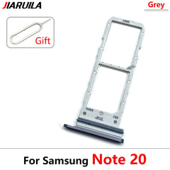حامل بطاقة SIM صغيرة مزدوجة جديدة ومختبرة مع درج فتحة الشريحة ومقبس محول لهاتف Samsung S20 Note 20 Ultra + Pin