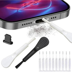 Cell Phone Charging Port Dust Plug with Cleaning Brush for IPhone 15 14 13 12 Pro Max Plus Samsung Xiaomi IOS Type C Cleaner Set