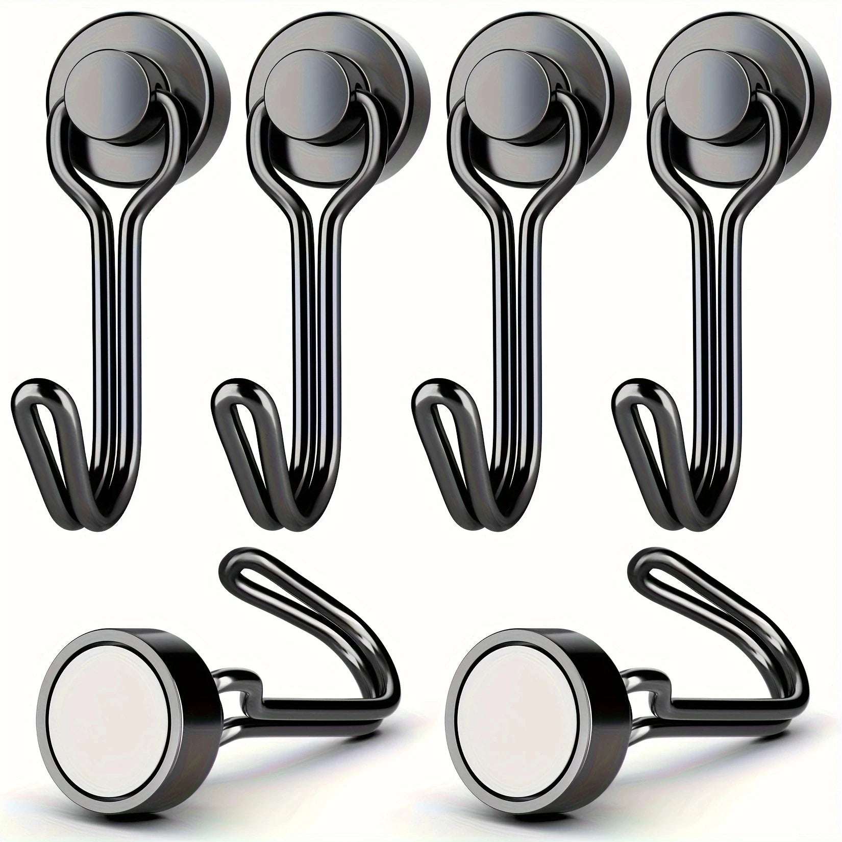 20pcs black Magnetic Hooks Cruis Heavy Duty Neodymium Rare Earth Magnetic Hangers, Extra Strong Magnets with Hook for Hanging, R