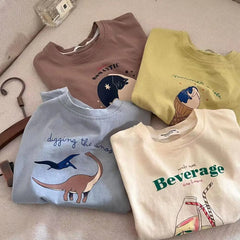 Fashion Casual T-shirt Children's Clothing Printed Cartoon Kids Short Sleeve Tops Tees Boutique Boys Girls Clothes O-neck Tshirt