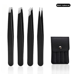 Eyebrow Tweezer 4Pcs Colorful Hair Beauty Fine Hairs Puller Stainless Steel Slanted Eye Brow Clips Removal Makeup Tools