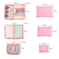 Travel Set 6psc/Set For Packing Cube Clothe Storage Bag New Luggage Suitcase Organizer Pouch Kit Travel Bag Accessorie