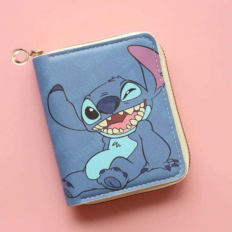 Stitch Coin Purse Fashion Cartoon Zipper Wallet Kawaii Anime Student Print Card Holder ID Storage Bag Card Pack Christmas Gift