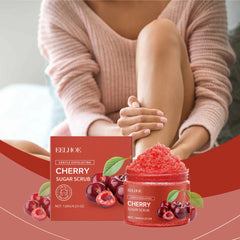 Cherry Sugar Body Scrub - Gentle Exfoliator For Smooth Skin - Hydrating & Nourishing - Sweet Scented Body Polish