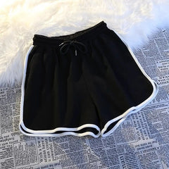 Women yoga Shorts Summer outer wear mid-waist casual loose straight pants lady stylish thin breathable wide leg gym short pants