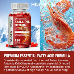 Antarctic Krill Oil - (Double Strength) Contains Phospholipids, Rich in Natural Extracts of EPA and DHA, Brain and Joint Health