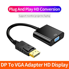 DisplayPort Display Port DP to VGA Adapter Cable For Projector DTV TV HDVD Laptop DP Male to VGA Female Converter Adapter Cable