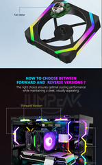 مروحة تبريد JUMPEAK CS120 ARGB مقاس 360 مم 240 مم قابلة للتكديس وتوصيل PWM صامتة 120 مم مراوح RGB لألعاب الكمبيوتر ومبرد المياه