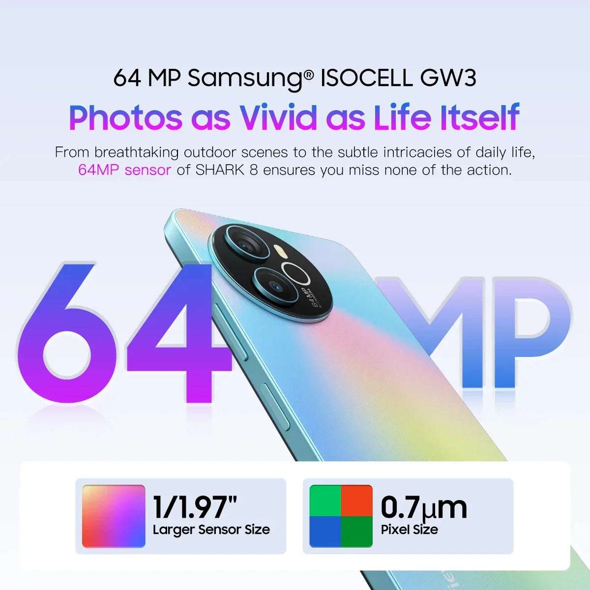 Blackview SHARK 8 Machine Android 13 8GB 128GB/256GB G99 6.78'' 120Hz 2.4K Display 64MP Camera