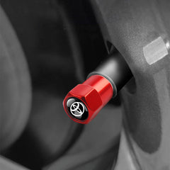 4PCS Car Badge Wheel Tires Valve Caps Metal Tyre Dust Covers For Toyota Fortuner Chr Verso Prius Hiace Trd Yaris Corolla Camry