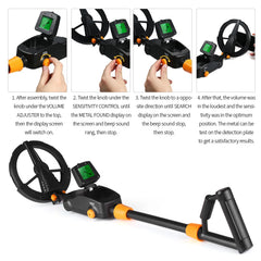 7.4 Inch Waterproof Kid Metal Detectors Gold Detector Lightweight Search Coil (24"-35") Adjustable Metal Detector for Junior