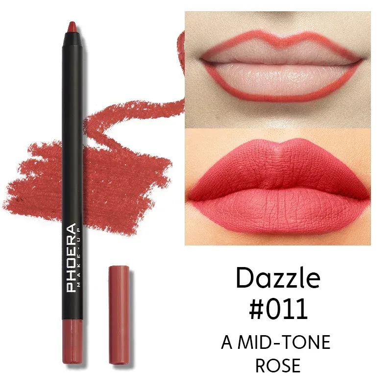 Matte lip tint tube with mid-tone rose lip color swatch