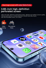 هاتف SOYES XS19 Pro الذكي بذاكرة وصول عشوائي (RAM) سعة 4 جيجابايت وذاكرة قراءة فقط سعة 64 جيجابايت ونظام تشغيل أندرويد 12.0 وبطارية 1950 مللي أمبير في الساعة وخاصية التعرف على الوجه وشبكة الجيل الرابع LTE من النوع C وتقنية OTG وشاشة 3.88 بوصة وهاتف صغير