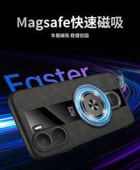 Case for Xiaomi Poco X7 pro magnetic ring holder luxury silicone sheepskin leather plexiglass Pu premium shockproof back cover
