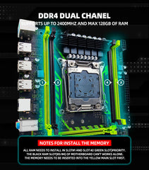 مجموعة اللوحة الأم ZSUS X99-8D4 مع وحدة المعالجة المركزية LGA2011-3 Xeon E5 2650 V4 DDR4 16 جيجابايت (1*16 جيجابايت) 2133 ميجا هرتز ذاكرة وصول عشوائي NVME M.2 SATA