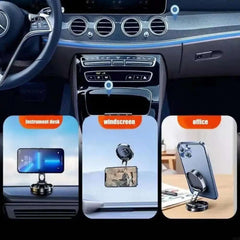 Car Mobile Phone Stand 720 Degree Rotation Metal Magnetic Suction Foldable Round Bracket Support for Universal Phones Holder