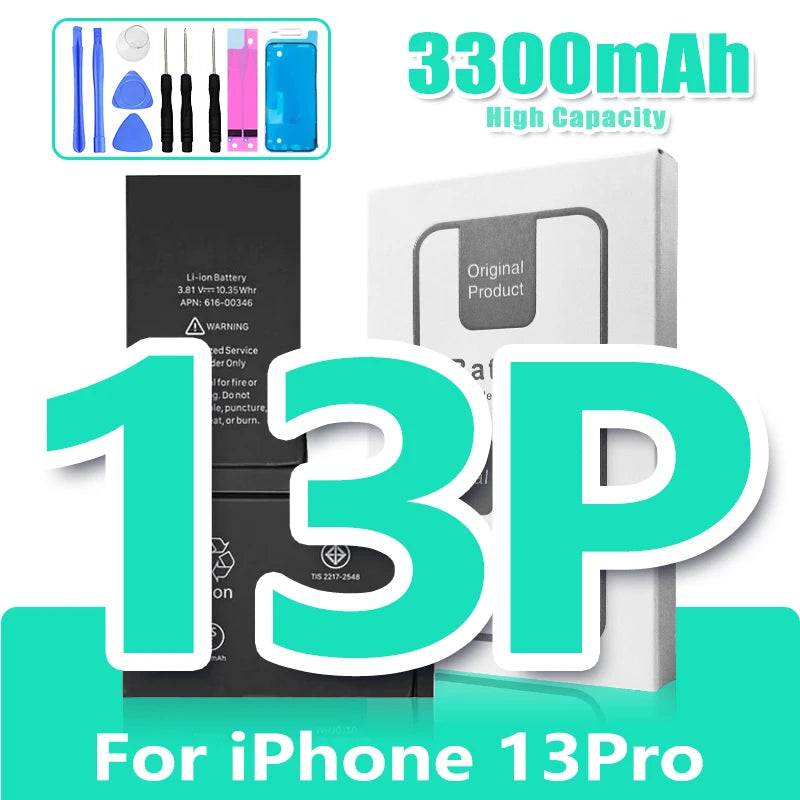 Mumzar replacement kit with 3300mAh battery tools and box for iPhone 13 Pro iPhone 11 to 14 replacement battery