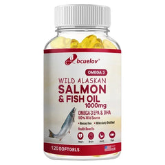 Wild Alaskan Salmon Oil - Pure Fish Omega 3 EPA DHA Fatty Acids - Supports Joint Function, Brain, Eye, Immune and Heart Health