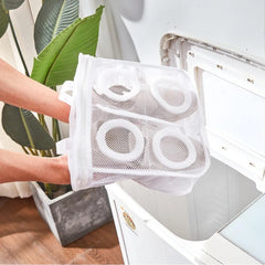 Portable Shoe Washing Bag Mesh Washing Machine Shoes Bag Anti-Deformation Zipper Laundry Bag for Travel Shoes Clothes Storage