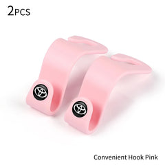 Car Logo Seat Hook Multi-function Seatback Storage Hanger Accessories For Toyota Gazoo Racing Crown Corolla YARIS L Auris Hilux