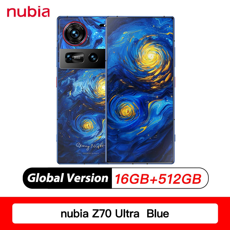 النسخة العالمية الأصلية الجديدة Nubia Z70 Ultra NX733J Snapdragon 8 Elite 6.85 AMOLED 50MP + 50MP + 64MP شاشة 1.5K HD عدسة 35 مم IP69