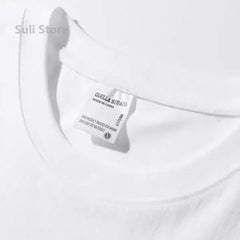 600g Heavy-duty Cotton Short Sleeved T-shirt for Men's Fashion Pure Cotton Thickened Short Sleeved Half Sleeved Tee
