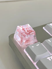 1Pcs High Quality Epoxy DIY Translucent Leaves Dry Flowers Paper Cross Axis Mechanical Keyboard Keycap Universal Accessories