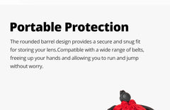 حقيبة عدسات كاميرا جديدة من AMBITFUL، حقيبة برباط، مقاس SML XL، لكاميرا Canon Sony Nikon DSLR، حافظة أسطوانية للعدسات مزودة بخطاف
