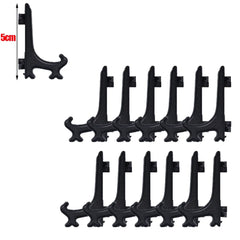 20x Portable Dish Display Stand Foldable Plastic Display Stand Photo Frame Stand Plate Saucer Pottery Display Home Storage Rack