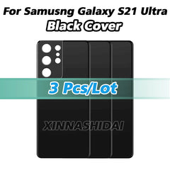 غطاء خلفي للبطارية لهاتف Samsung Galaxy S21Ultra SM-G998B SM-G998U مع زجاج للكاميرا