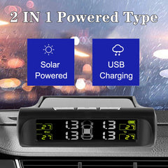 Tire Pressure Monitoring System Temperature Warning New C External Battery Version Sensors Solar TPMS Car Tyre Pressure Monitor